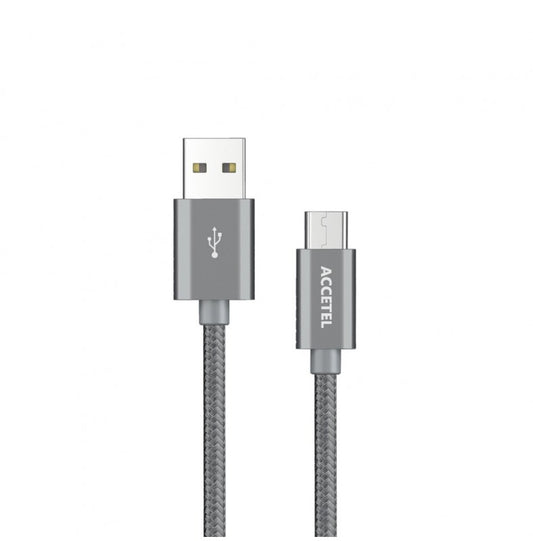 Cabo de Dados Nylon 2.4A -Micro USB Cinza