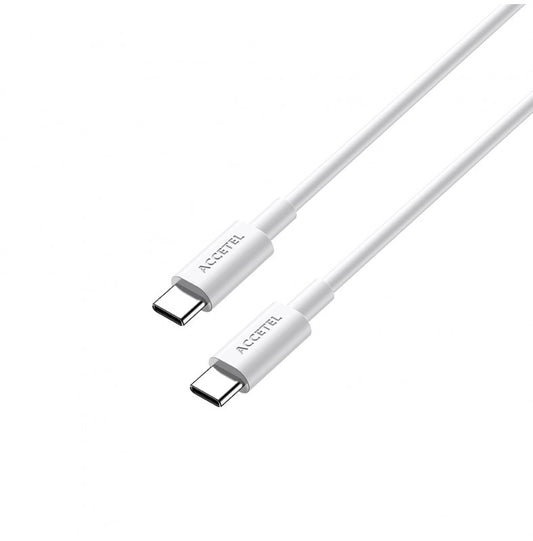Cabo de carregamento rápido 100W Tipo-C a Tipo-C Máx.20V 5A (1M) Branco