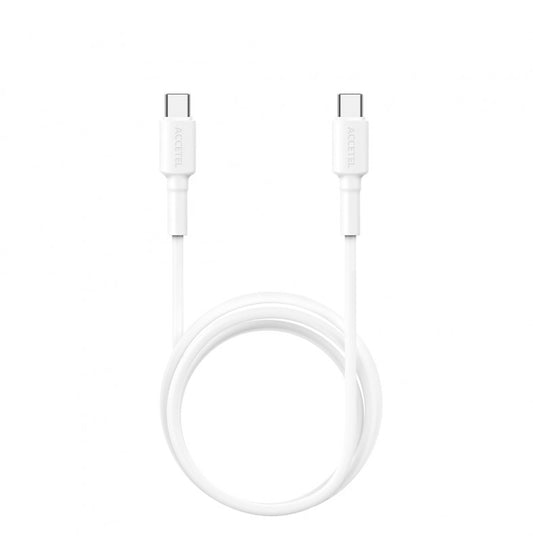 Cabo de carregamento rápido 60W TPE Tipo-C a Tipo-C Máx.20V 3A (1M) Branco