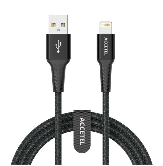 Cabo de Dados Nylon Flex 2.4A Lightning (1M) Preto