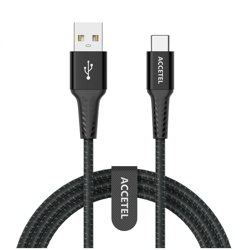 Cabo de Dados Nylon Flex 3.0A Tipo-C (1M) Preto