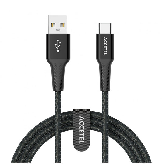 Cabo de Dados Nylon Flex 3.0A Tipo-C (1M) Preto