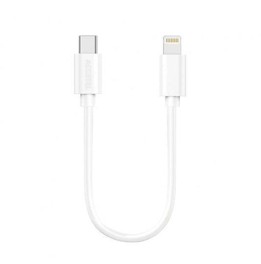 Cabo de Carregamento Rápido PD 30W Tipo-C para Lightning Branco (0.30M)