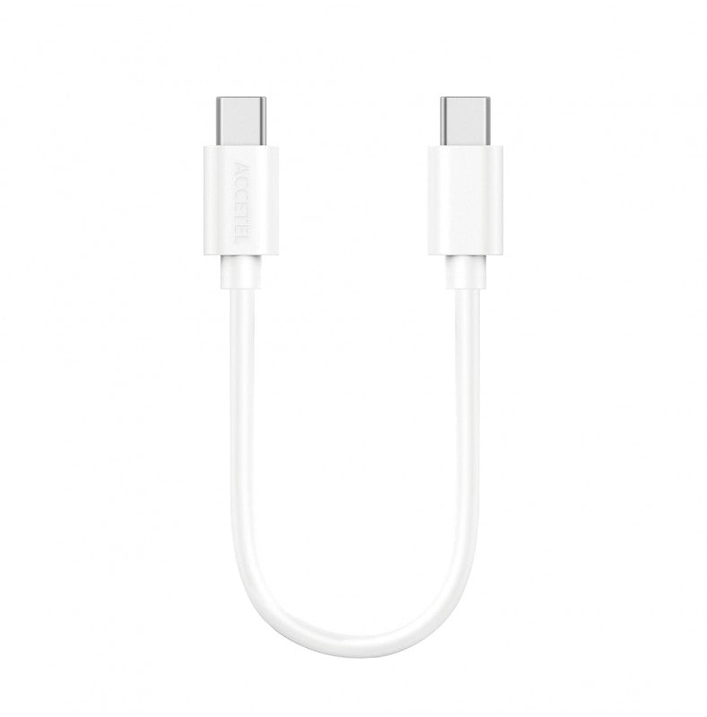 Cabo de Carregamento Rápido PD 60W Tipo-C para Tipo-C Branco (0.30M)