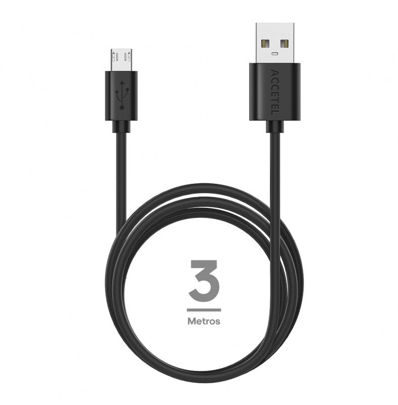 Cabo de Dados 1.8A Micro USB (3M) Preto