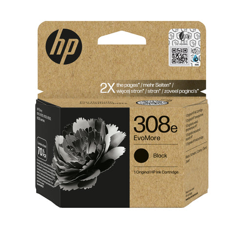 Cartucho de tinta original HP 308e EvoMore Preto