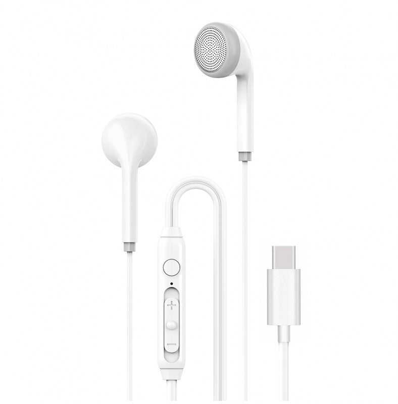 Auscultadores Tipo-C Estéreo 3.5mm Com Microfone Multifuncional