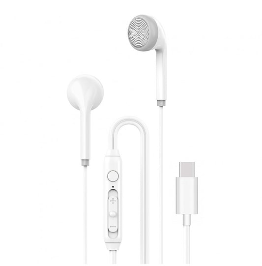 Auscultadores Tipo-C Estéreo 3.5mm Com Microfone Multifuncional