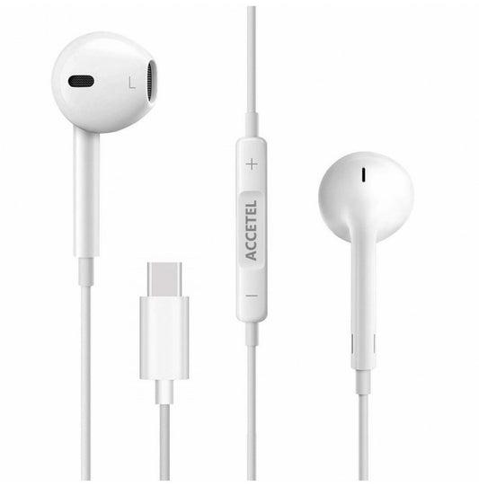 Auscultadores Estéreo Tipo-C com Microfone Branco