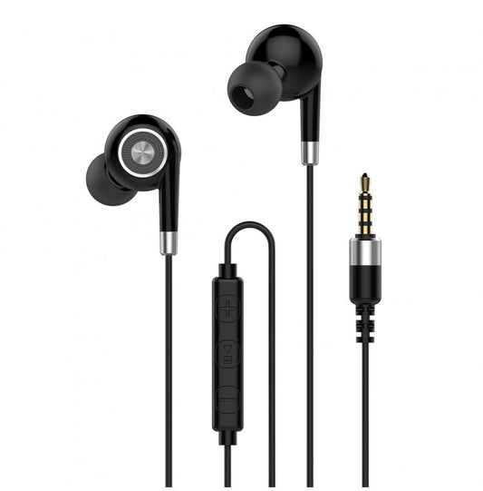Auscultadores Estéreo 3.5mm com Microfone Preto/Prata