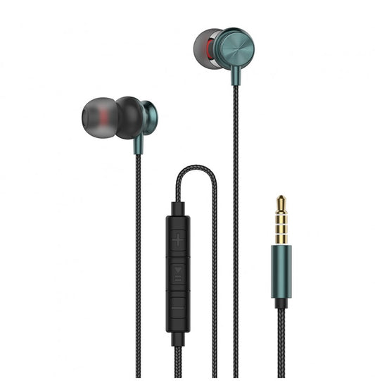 Auscultadores Estéreo 3.5mm com Microfone -Verde
