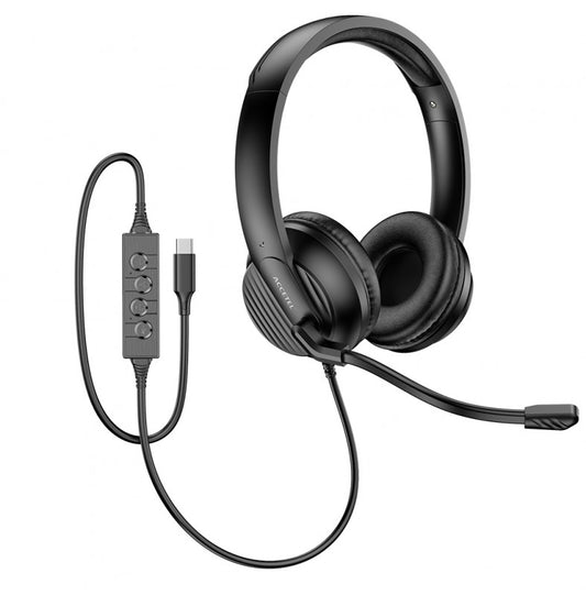 Headset de Escritório com Microfone ENC e Conexão USB-C