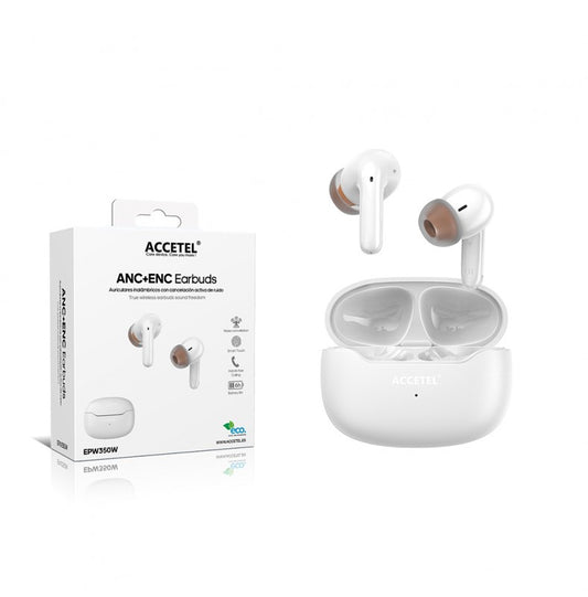 Auricular Inalámbrico com Cancelamento Ativo de Ruído ANC+ENC Branco