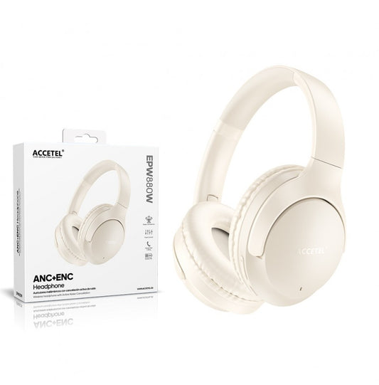 Fones de Ouvido sem Fio ANC+ENC com Cancelamento Ativo de Ruído e Microfone ? Branco Creme