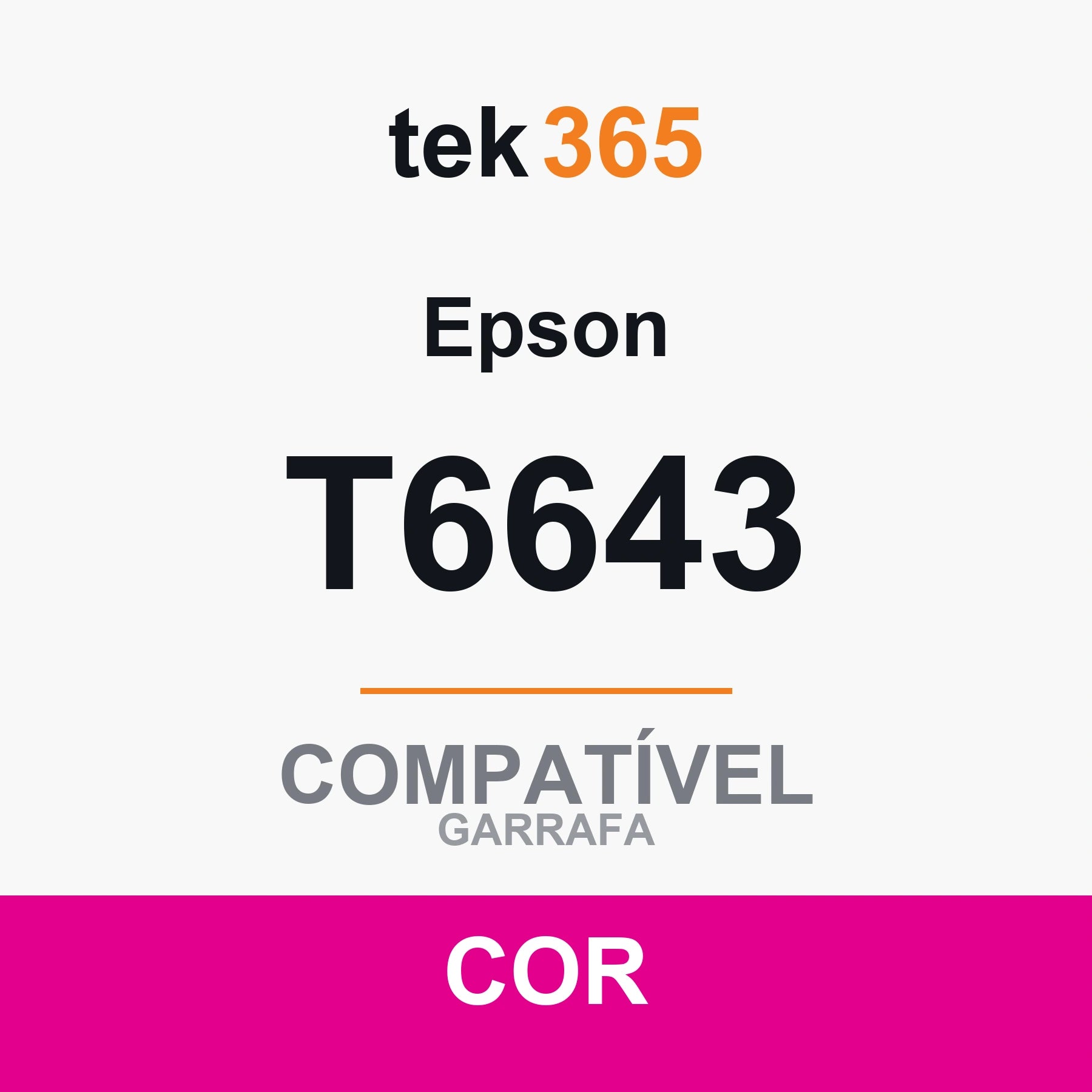 Garrafa de tinta compatível Epson 102/103/104/106/107/T6643/T6733 Magenta