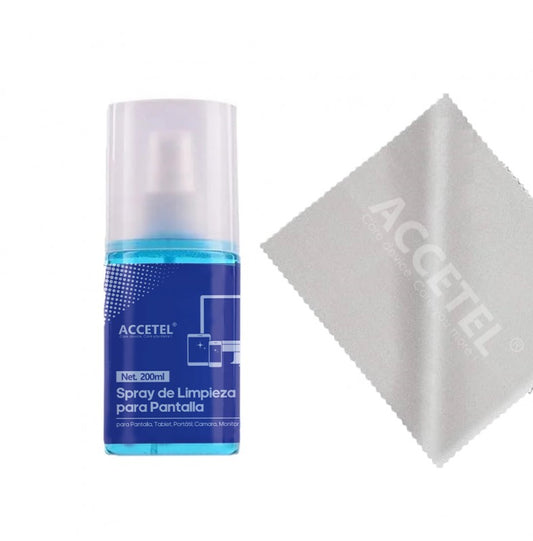 Kit Spray Limpador para Telas LCD/OLED/Plasma 200ml + Pano de Microfibra.