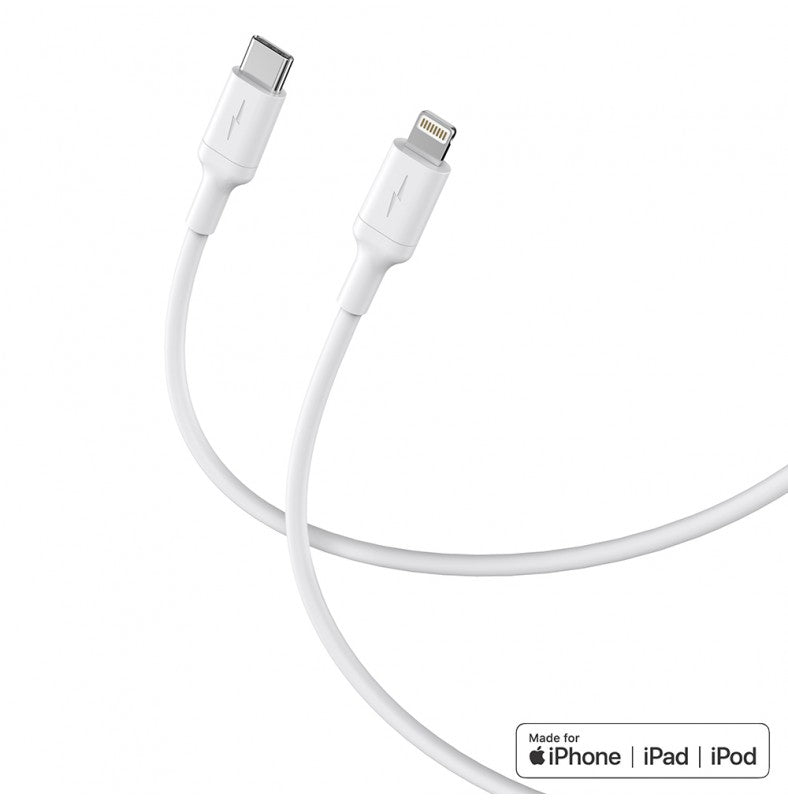 Cabo de Dados Lekus (USB-C + Lightning) MFI 30W 1,2M