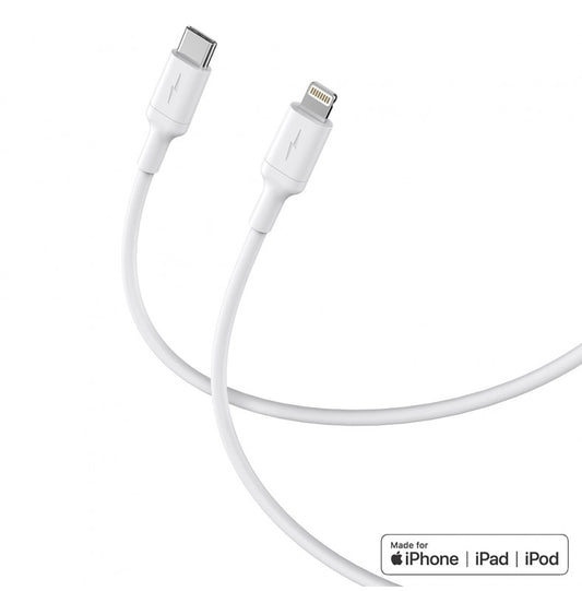 Cabo de Dados Lekus (USB-C + Lightning) MFI 30W 1,2M