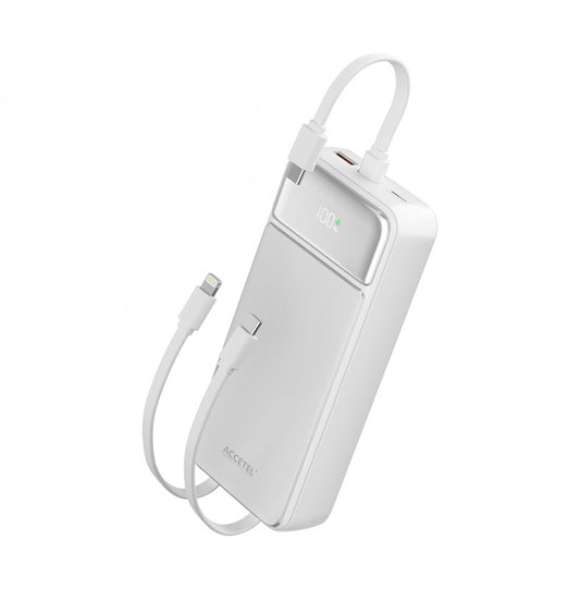 Bateria Externa de Carregamento Rápido 20000mAh 22.5W PD+QC3.0 Branca