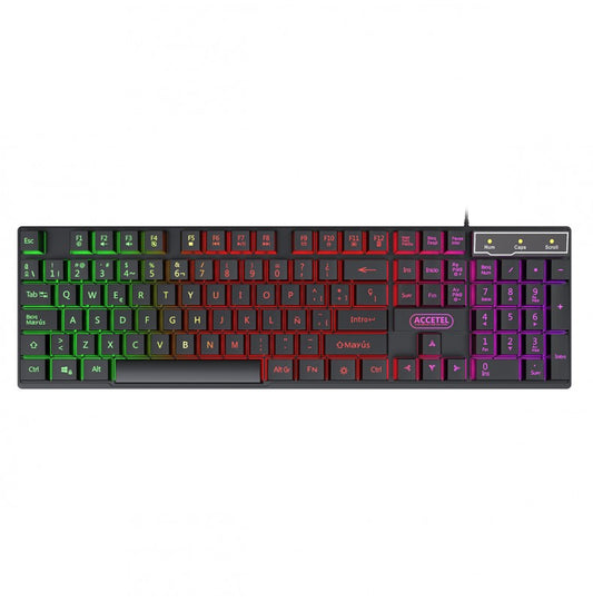 Teclado com Fio de Iluminação RGB Preto