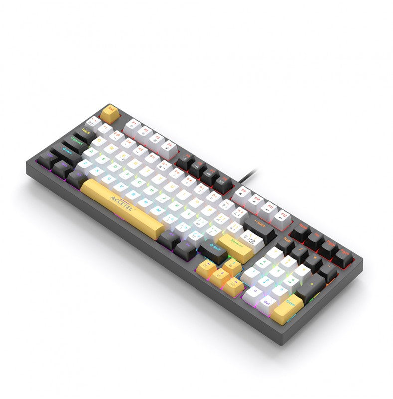 Teclado Mecânico com numérico Branco/Amarelo (Espanhol)