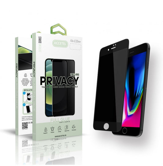 Protetor de Vidro Anti-Espião de Privacidade iPhone 7G/8G Preto