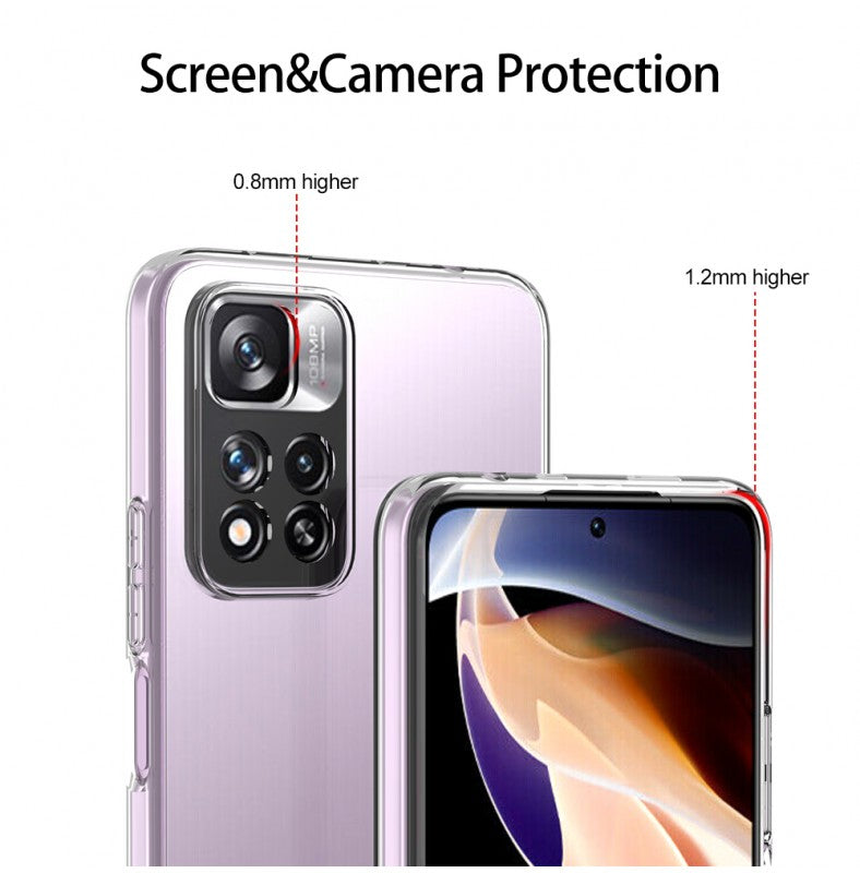 Silicone Transparente 2.0 TPU Xiaomi Redmi Note 11 Pro / 11 Pro 5G / 11 Pro+ 5G (Proteção de Lente)