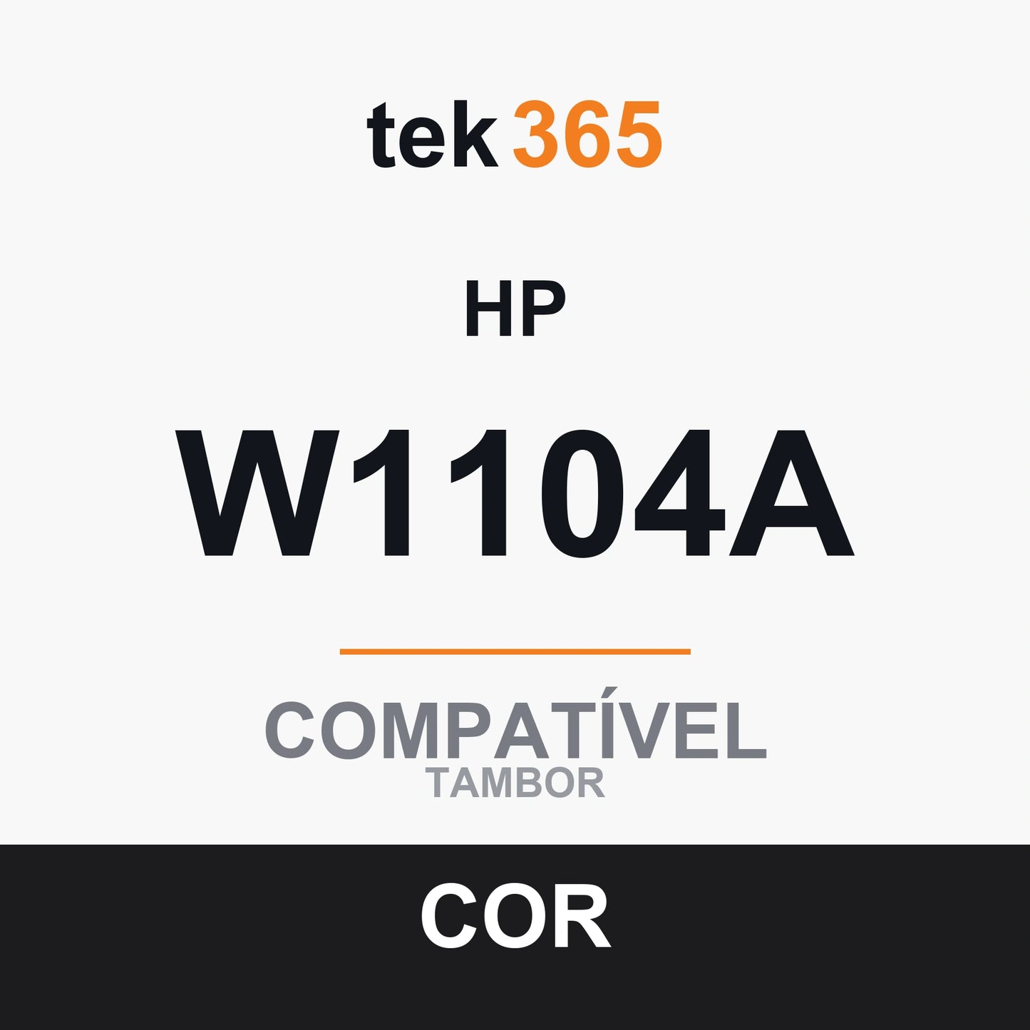 Tambor de imagem compatível HP W1104A Preto