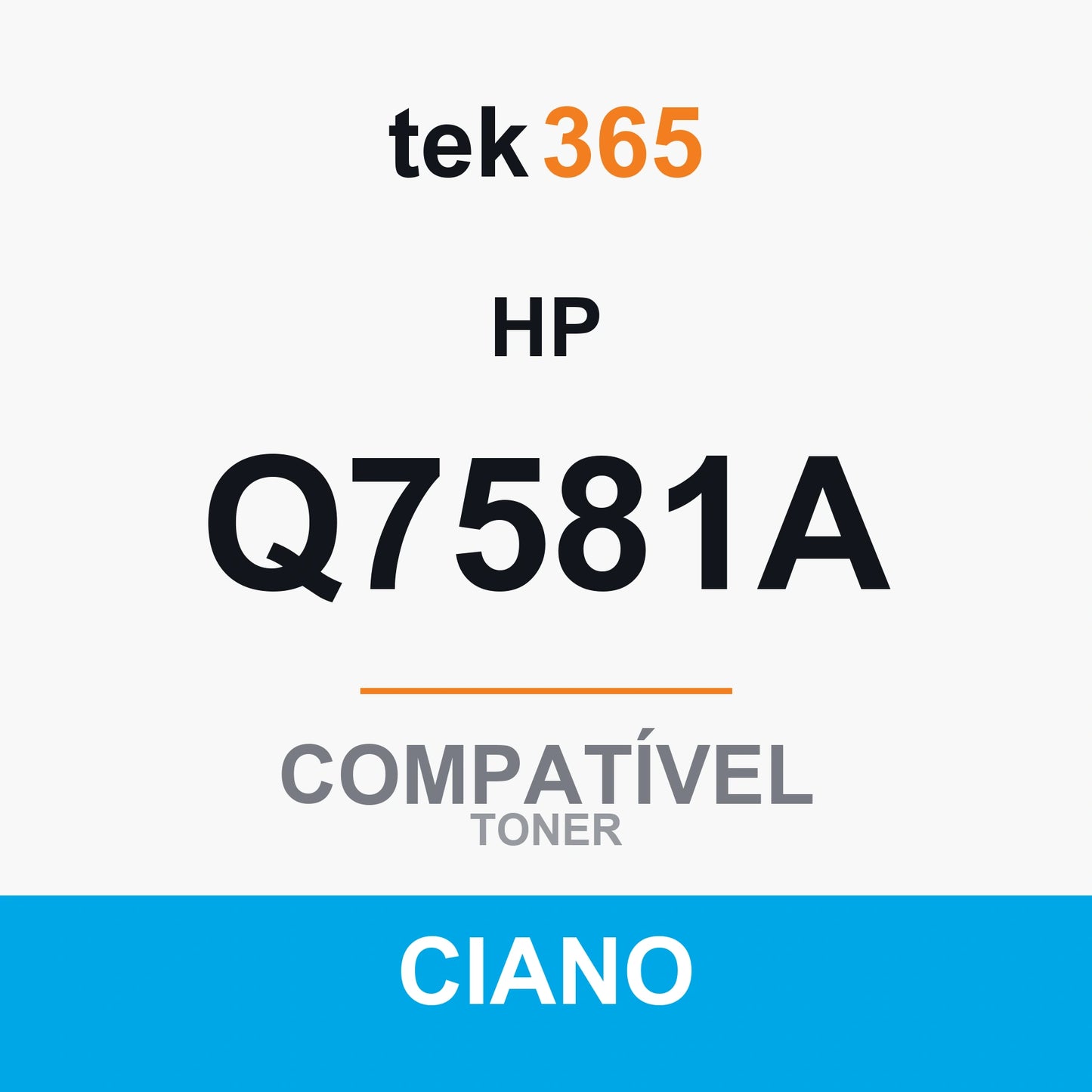 Toner Compativel HP Q7581A-CIANO-CYAN Ciano