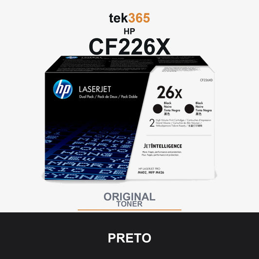 Pack de 2 de toner original HP CF226X Negro Pack de 2 Cartuchos de Toner Originales - 26X Preto