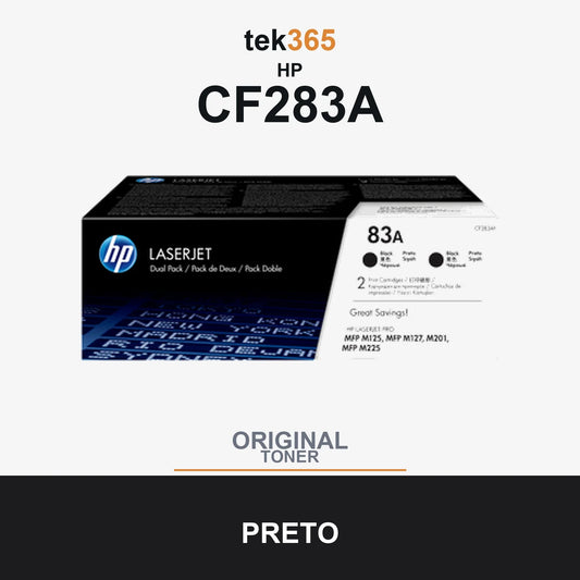 Pack de 2 de toner original HP CF283A Negro Pack de 2 Cartuchos de Toner Originales - 83A Preto